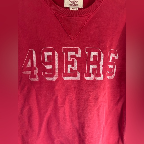 47 Brand Mens L 49ers Football Pullover Sweatshirt Patch Crew Neck Adult Winter - Picture 2 of 15